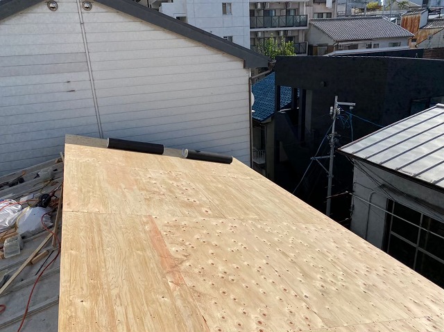 野地板設置構造用合合板使用